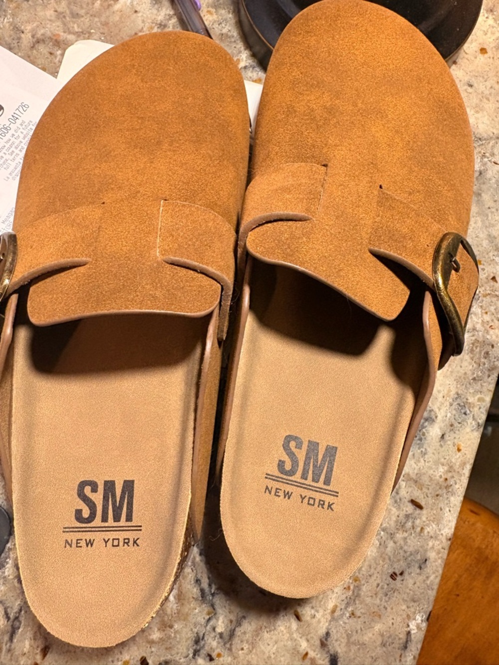NWT SM New York Suede Mules/Slides in Camel Brown, size 8 - Picture 5 of 9